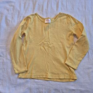 Hanna Andersson girls size 110 or 5 yellow long sleeve shirt VGUC
